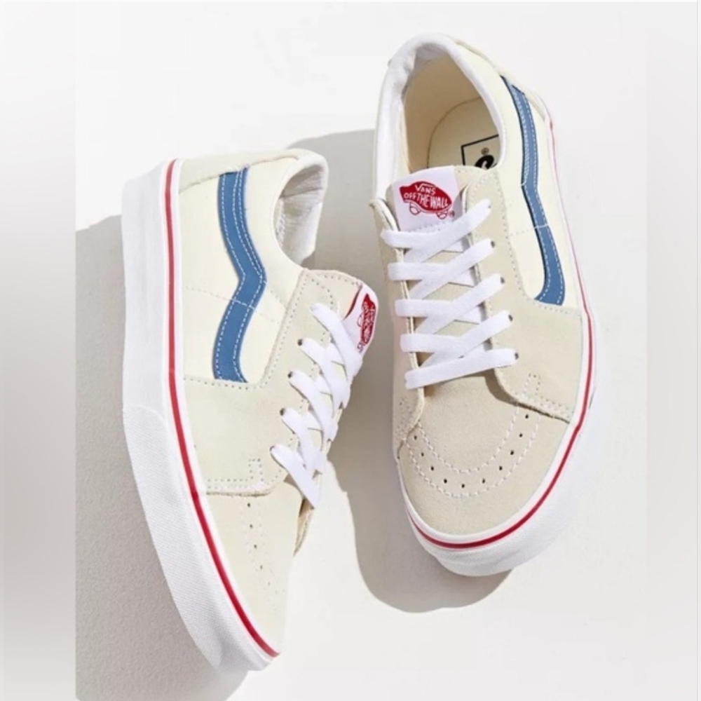 Vans Cream and Blue Sneakers‎ Excellente Conditions Unisex M8 W9.5
